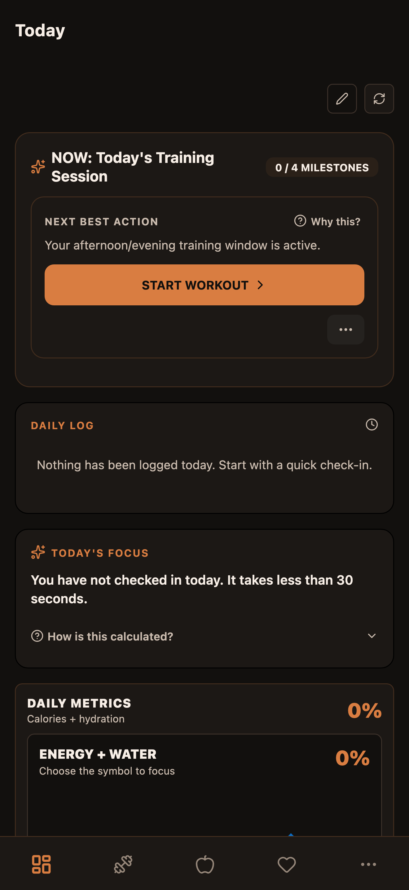 LOCK.AI Today screen showing daily command center with next action